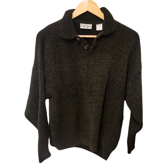 Vintage Giorgio Di Firenze Wool Sweater Women Size Medium Collar Italy Old Money - Picture 1 of 5